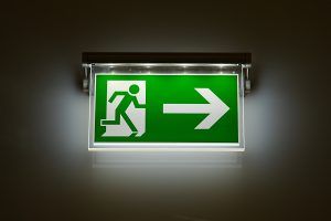 large emergency exit safety sign header image