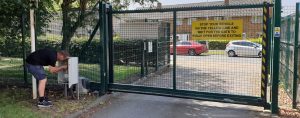 gate at school being serviced and maintenance