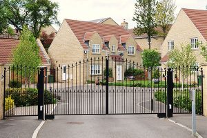swing gates into a residential area